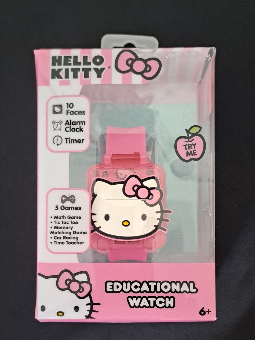 Hello Kitty Pink Kids Educational Watch with Character Face